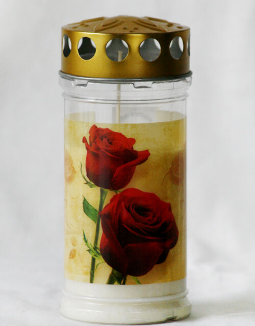 Lampka olejowa Memoriam z pokrywką 4-dniowa "Dwie róże"