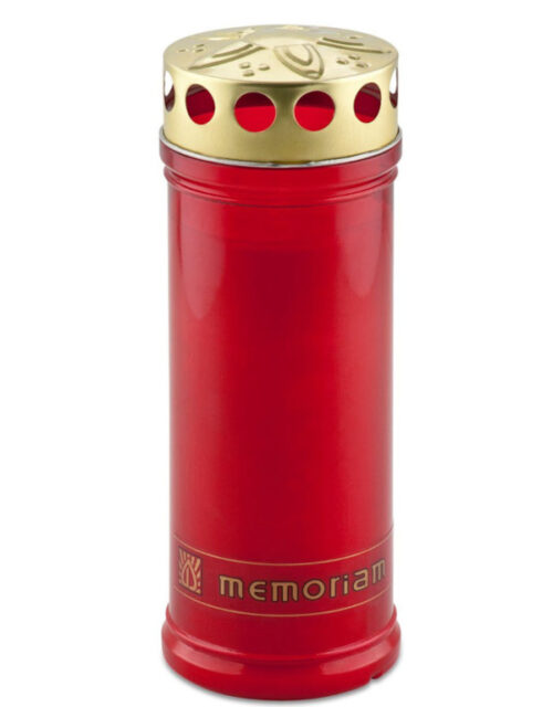 Lampka olejowa Memoriam z pokrywką 7-dniowa czerwona