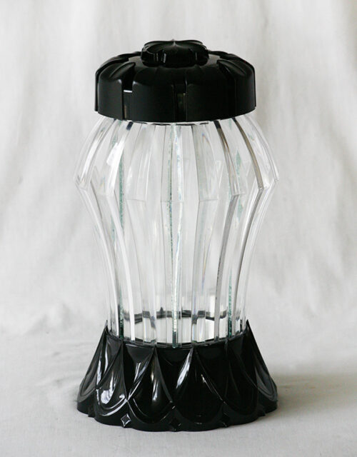 Lampion szklany Glamour 2 duży, czarny