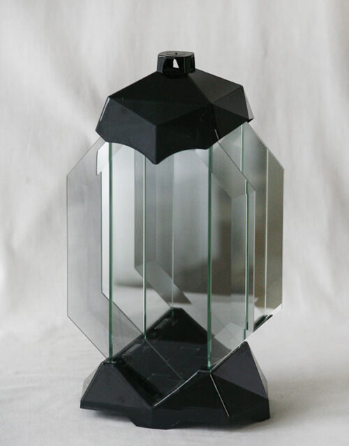 Lampion szklany Diament, czarny