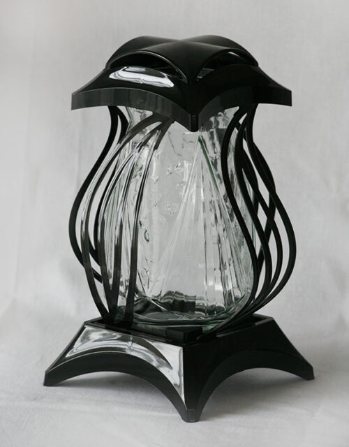 Lampion szklany C, czarny